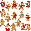16Pcs Christmas Decorations, Gingerbread House Ornaments, Festive Tree Hanging Decor for Holiday Party, Classroom and Office, Family Activity (16pcs (red Y)