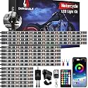 16PCS Motorcycle RGB LED Light Kit with Handlebar Switch Brake Turn Signal, Multicolor Underglow Lights with APP/RF Remote, Neon Strips Accent 12V Waterproof for Cruiser,Touring &amp; Adventure Motorcycle