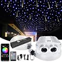 16W Dual Head Twinkle Fiber Optic Lights Kit, Bluetooth RGBW LED Starlight Headliner Kit for Car Home Ceiling Star Ceiling Sky Light 920pcs Mixed Fibers 9.8ft/3m+Meteor Colorful Shooting Star