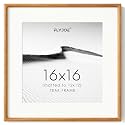 16x16 Picture Frame, Natural Solid Teak Wood Photo Frame, Square Angle