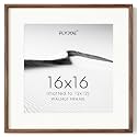 16x16 Picture Frame, Natural Solid Walnut Wood Photo Frame, Square Angle