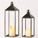 17" 13" Vintage Farmhouse Decorative Lanterns Indoor Outdoor with Candles