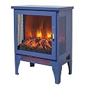 17" Electric Fireplace Stove, Freestanding Fireplace Stove with 3D Flame Effect and Remote, Low Noise Linear Fireplace with Overheating Protection for Living Room,Bedroom,Black