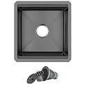 17"X19" Black Undermount Bar Sink,Bar & Prep Sink with Workstation