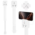 17-41in Outlet Extender，Upgrade Stable USB-C&USB-A Wall Outlet Extender Made of Fire Resistant Material，Wall Plug Extender Anti Wire Clutter， 4 Fixed Angles Suit for Outlet Behind Desk, Sofa（White）