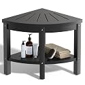 17.7" Shower Stool for Inside Shower HIPS Corner Shower Bench, Black