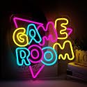 17.7"x18.2" Large Size Game Room Neon Signs Colorful LED，USB Neon Lights for Game Zone Party Decor Bedroom Gaming Wall