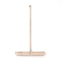 17.71” Heavy Duty Push Broom Outdoor, Stiff Plastic Bristles 4-Layer, 32.28” Wooden Handle, Industrial Broom for Garage Floor, Warehouse, Patio, Concrete, Deck & Sidewalk Cleaning
