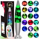 17 Color LED Color Changing Lamp with Remote, 13.5 Inch Blue Pink Red Green Purple Liquid Motion Lamp Table Lamp Night Light Relax for Adults and Kids Nightlight for Bedroom, Living Room, Kids Room