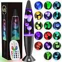 17 Colors LED Liquid Motion Lamps 13.5 Inch Color Changing Lamp Black Small Relax Night Light for Adults Kids Teens Sensory Mood Nightlight Mini Aesthetic Table Lamp for Bedroom, Retro Home Decor