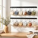 17 inch Coffee Mug Rack - 2 Pack wall mounted cup rack for Cafe Bar Decor