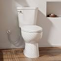 17 Inch Two Piece Toilet, Los Flexi 17.9” Tall Toilets for Bathrooms, Elongated Bowl &amp; ADA Comfort Chair Height Toilet, Soft-Closing Seat, 1.28 GPF Siphon Flush, High-Efficiency, 12" Rough-In
