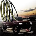 17 Inch White Wheel Lights with 2592 LEDs Super Bright High Density Illumination, IP67 Waterproof Dual Zone Controller and Swing Flashing Mode, Smoked Kit Design for Cars Trucks Off-Road (Double Row)