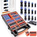 170Pcs Straight Push to Connect Fittings Kit,1/4"5/16"1/2"3/8"1/8" Fittings
