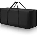 177 Gallon Outdoor Cushion Storage Bag 68 inch Extra Large Patio Furniture Cushion Storage Bag Waterproof Garden Cushion Storage Covers with Zipper and Handles Black (1 Pack, 68"L x 30"W x 20"H)