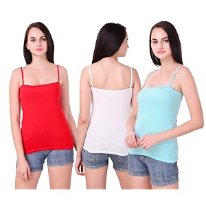 Set of 3 Spaghetti Camisole Vest Top