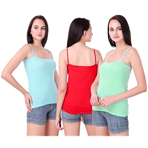 Set of 3 Spaghetti Camisole Vest Top