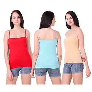 Set of 3 Spaghetti Camisole Vest Top
