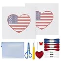 17Pcs American Heart 18 Mesh Needlepoint Canvas Kit for Beginners Adults
