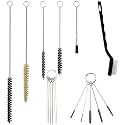 17Pcs Multi-Purpose Spray Gun Cleaning Kit Nylon Brushes Mini Brushes & Needles Metal Tube Cleaning Brush for Clean Airbrush Nozzles Spray Guns Tattoo Equipment