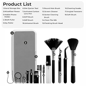 18 in 1 cleaning kit multi-purpose tool set with storage case