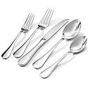 18/10 Stainless Steel Silverware Set for 4, 20 Piece Teardrop Flatware Set