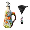 18.26oz/540ml Ceramic Olive Oil Dispenser Bottle,Hand Painted Reliefs Oil Dispenser for Kitchen,Oil Bottles for Kitchen (Persimmon)