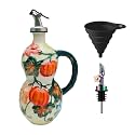 18.26oz/540ml Decorative Olive Oil Dispenser Bottle for Kitchen,Hand Painted Relief Ceramic Olive Oil Bottle,Ceramic Oil Container (Pumpkin)