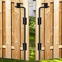 18" Heavy Duty Cane Bolt Gate Drop Rod - Vinyl Fence Gate Drop Rod, Gate Stopper &amp; Gate Anchor for Wood/PVC/Metal Fences, Double/Wrought Iron Doors, Black Finish, 2 Pack