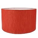 18" Inches, Big Drum Lamp Shade, Cotton Fabric, Ideal for Floor Stands (Red Texture)