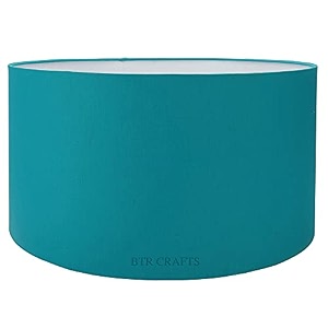 1834 inches largest drum lamp shade cotton fabric ideal for big floor stands teal blue