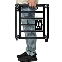 18" Metal Plant Caddy with Wheels Heavy Duty,Square Large Plant Stand Indoor Outdoor Use,Rolling Plant Dolly with Industrial Casters,Rust-Proof Black Plant Tray for Large Planters Pots,1-Pack