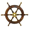 18" Ship Wheel Wooden: Pirate Boat Nautical Fishing by India Overseas Trading Corp.