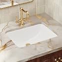 18"W x14"D Rectangular Undermount Bathroom Sink, Los Flexi 18 Inhc White Ceramic Small Undermount Bathroom Sink Rectangle, Lavatory Vanity Basin With Overflow Hole
