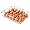 18 Egg Dispenser For Refrigerator, Automatic Egg Holder For Fridge, Egg organizer For Refrigerator, BPA-Free Clear Egg Tray.