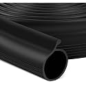 18 FT Garage Door Bottom Seal Rubber 0.19" P Bulb Bottom Garage Weather Stripping for Single Channel, Flexible Weatherproof Replacement Strip Seal Fits Single Track Garage Doors (18FT, Black)