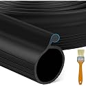 18 FT Garage Door Bottom Seal Rubber 0.35" Big P Bulb Bottom Garage Weather Stripping for Single Channel, Flexible Weatherproof Replacement Strip Seal Fits Single Track Garage Doors (18FT, Black)