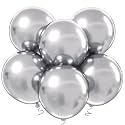 18 Inch Metallic Silver Balloons - 35pcs Large Thick Chrome Silver Balloons for Birthday, Baby Shower, Wedding, Graduation, Summer Themed Party Decorations
