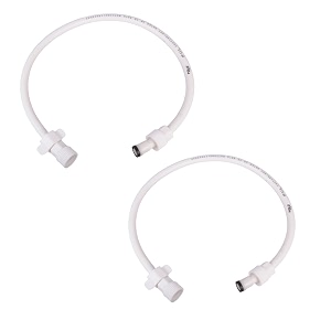 polostar 18 inch premium ptmt connection pipe pvc braided hose tube for hot amp cold water set of 2 for geyser wash basin  flush tank  hand shower with heavy ptmt nut amp key