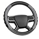 18 Inch Semi Truck Steering Wheel Cover for Freightliner Cascadia, Kenworth T680 T880, Peterbilt 579 & Volvo VNL – Heavy Duty Anti-Slip Leather Grip for Big Rig Class 8 Trucks – Grey
