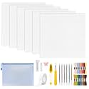18 Mesh Needlepoint Canvas Set, 6Pcs Embroidery Cloth &amp; 24 Colors Thread
