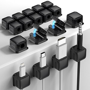 costop 18 pack magnetic cord organizer holderstrong adhesive desk cable management easy openorganize phone charging cords wire holder organizer neatly for homeofficecardesknightstand-black
