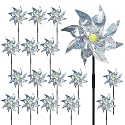18 Pack Reflective Pinwheels for Yard and Garden,Scare Birds Away for Garden Decor,Bird Scare Devices Deterrent to Scare Birds,Keep Birds Away (Assembly Required)