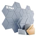 18 Pack Self-Adhesive Acoustic Panels 12" X 10" X 0.4" - Sound Proof Foam Panels for wall with High Density, Y-Lined Design, Flame Resistant, Absorb Noise and Eliminate Echoes(Smoke Gray)