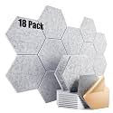 18 Pack Self-adhesive Acoustic Panels 12" X 10" X 0.4" - Sound Proof Foam Panels for wall with High Density, Hexagon Design, Flame Resistant, Absorb Noise and Eliminate Echoes(Silver Gray)