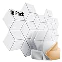 18 Pack Self-Adhesive Acoustic Panels 12" X 10" X 0.4" - Sound Proof Foam Panels for Walls with High Density, Y-Lined Design, Flame Resistant, Absorb Noise and Eliminate Echoes(White)