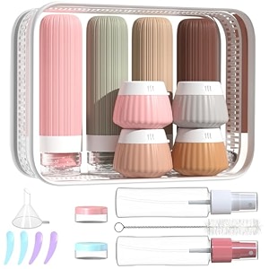 18 pack travel bottles set tsa approved leak proof silicone squeezable containers for toiletries refillable travel accessories for conditioner shampoo lotion amp body wash accessories