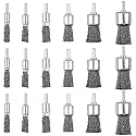 18 Pack Wire End Brush Set, 6 Sizes 0.012" Crimped Carbon Steel Wire Wheel for Drill, 1/4 Inch Shank