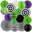18 Pcs Halloween Paper Lanterns, Hanging Decorations for Indoor & Outdoor