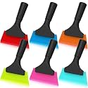6 Pcs Small Squeegee 5 Inch Window Tint Silicone Squeegee Cleaning with Non Slip Handle Wiper Window Tinting Tools for Car Glass Mirror Shower Bathroom Auto (6 Colors)